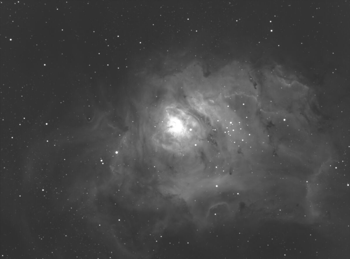 The Lagoon Nebula in Black and White....