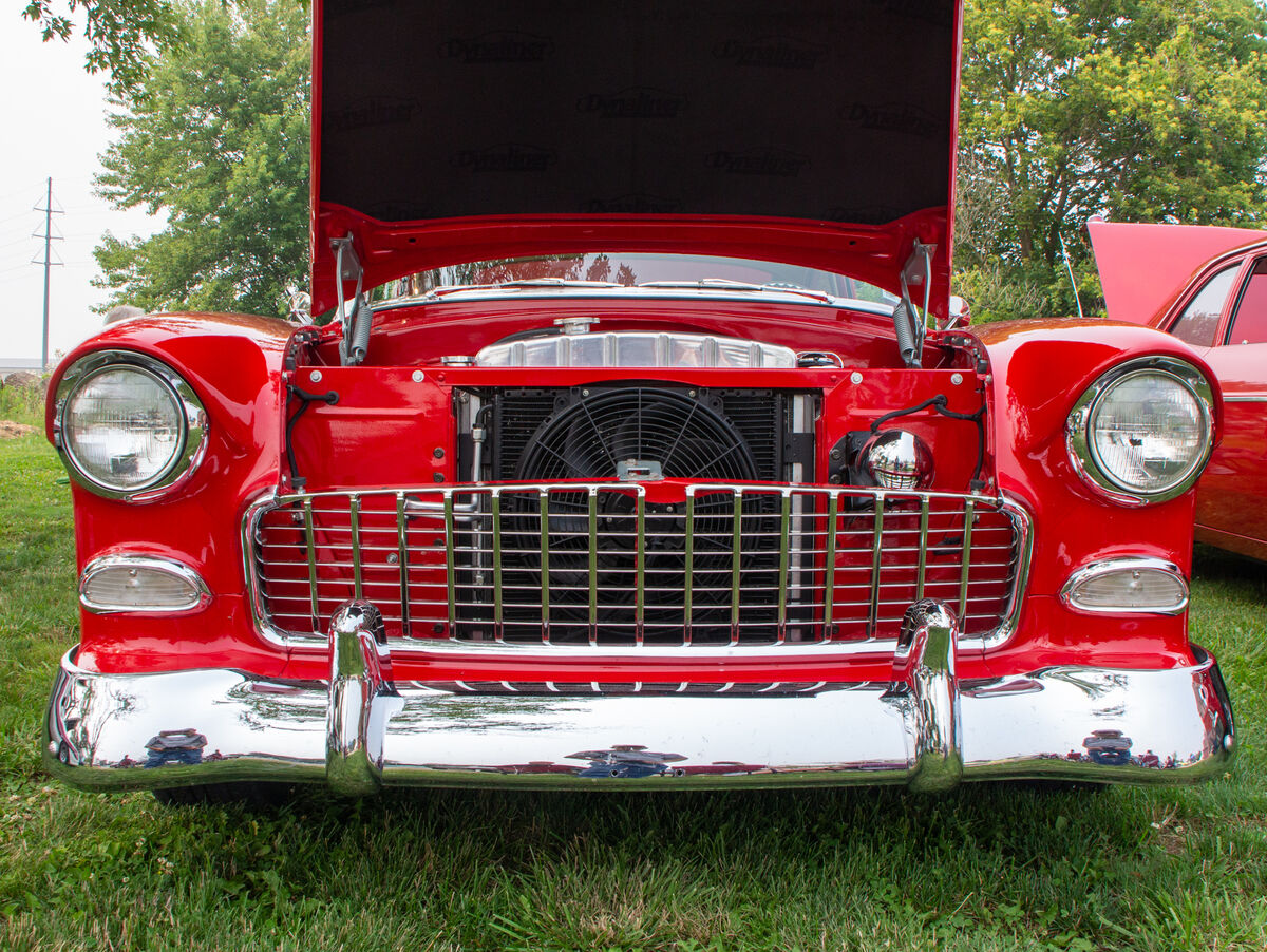 Bright Red '55 Chevy at the Cammack Station Car Show yesterday...