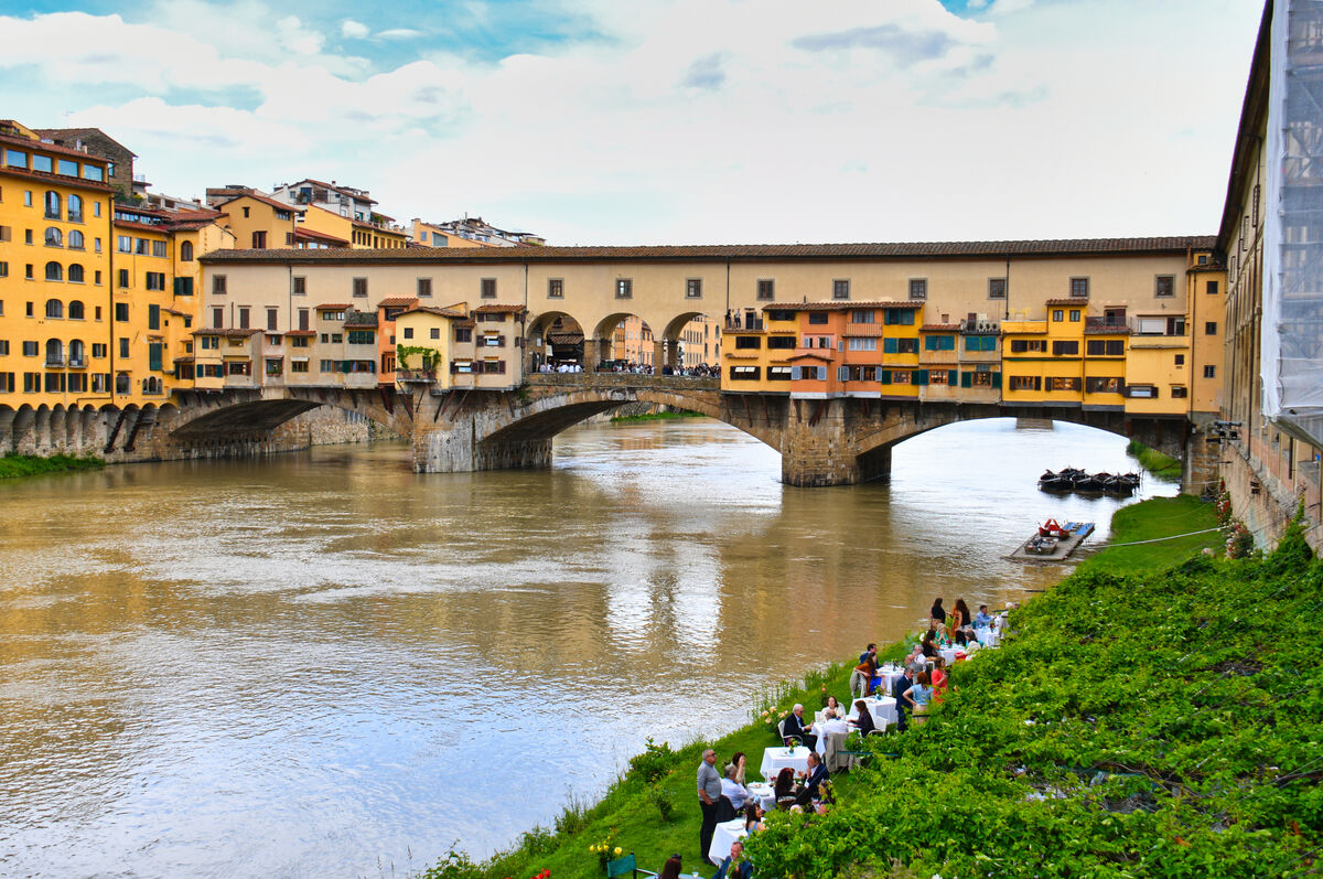 The Ponte Vecchio with The Società Canottieri Fire...