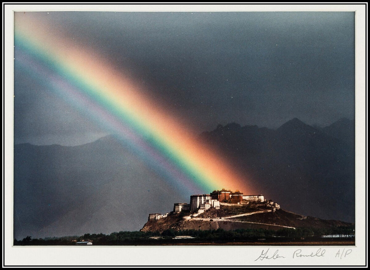 Galen Rowell iconic Rainbow over Dalai Lama's Pota...