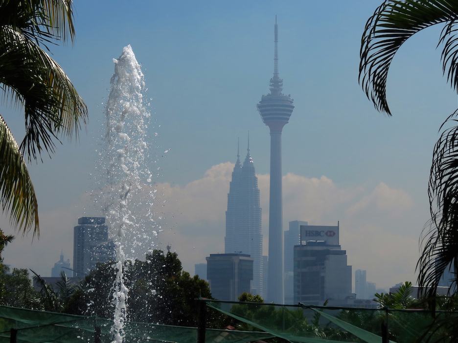 The Petronas Twin towers and the Kuala Lumpur Towe...