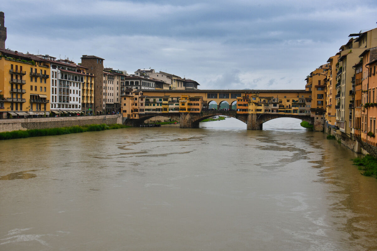 The Ponte Vecchio from the Santa Trinita Bridge...