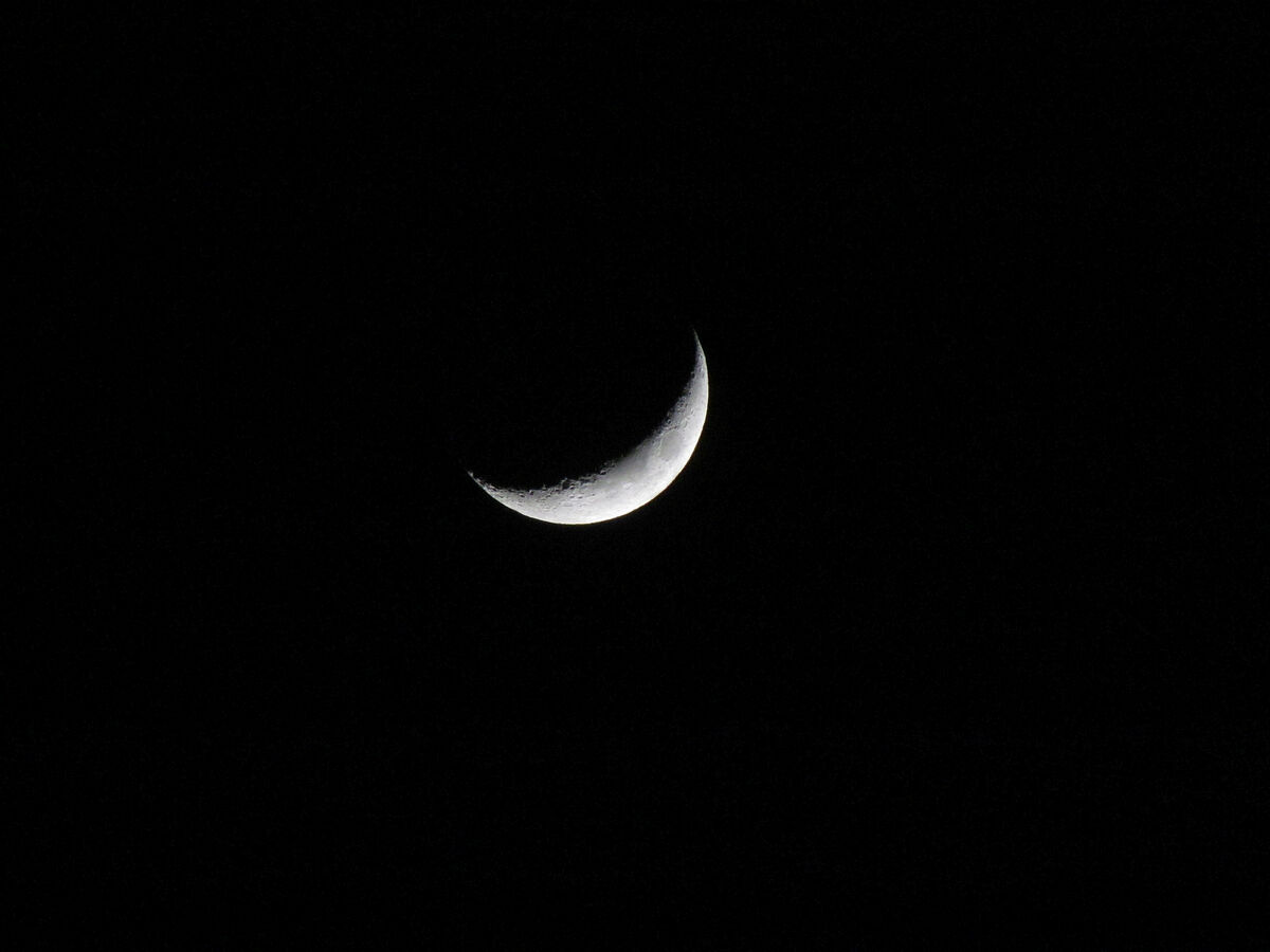 Waxing Crescent Moon Heading to First Quarter...