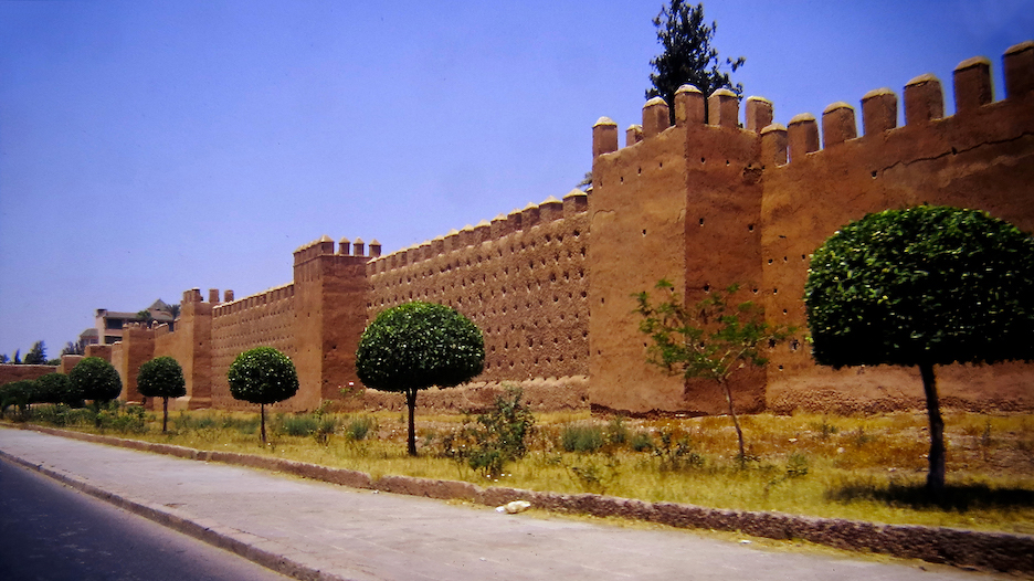 Part of Marrakesh's massive city wall system....
