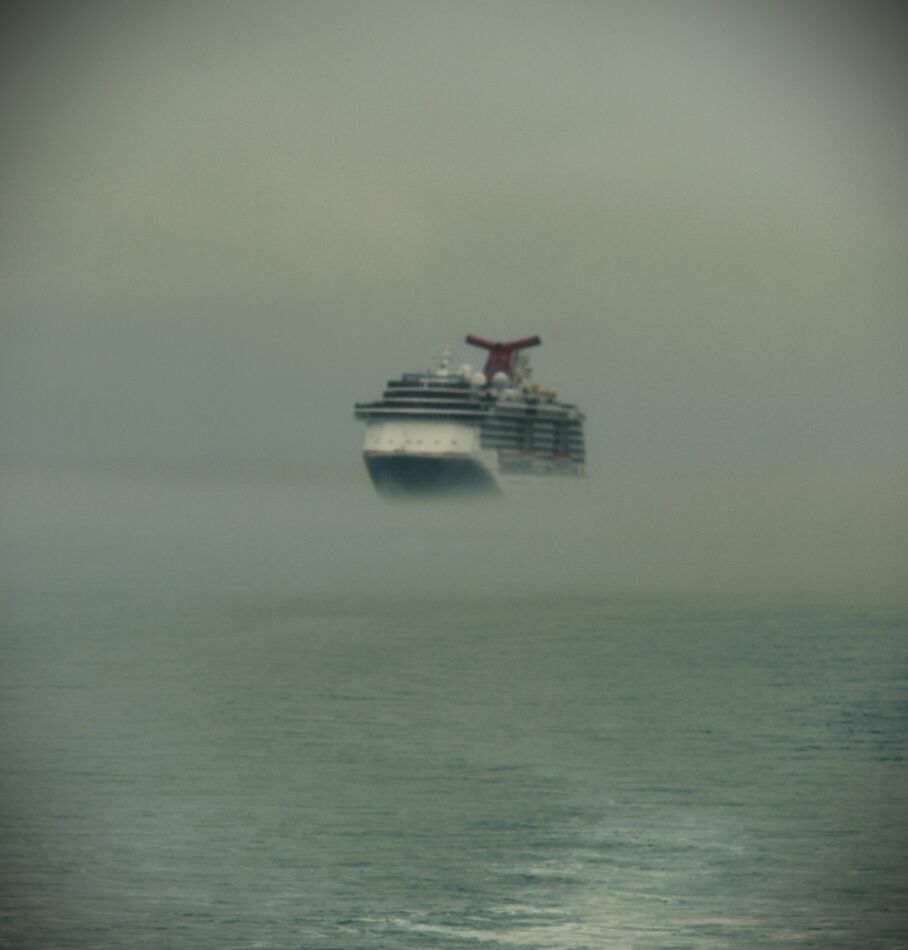 Our Ship, The Carnival Spirit in the morning mist ...