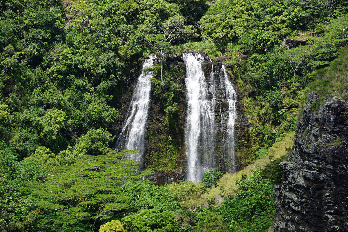 Opaekaa Falls near Wailua, Kauai, Hawaii - Septemb...