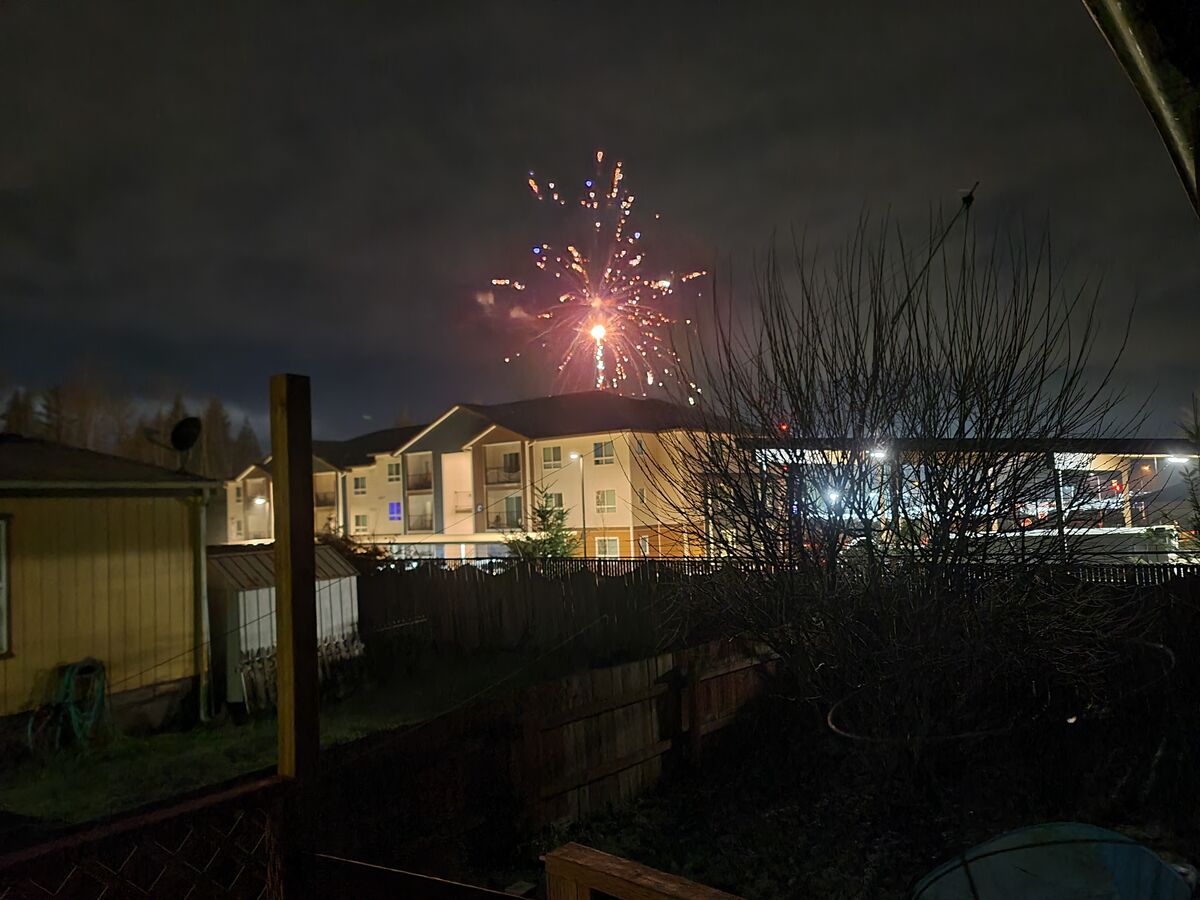 Fireworks at the apartments, probably no more than...