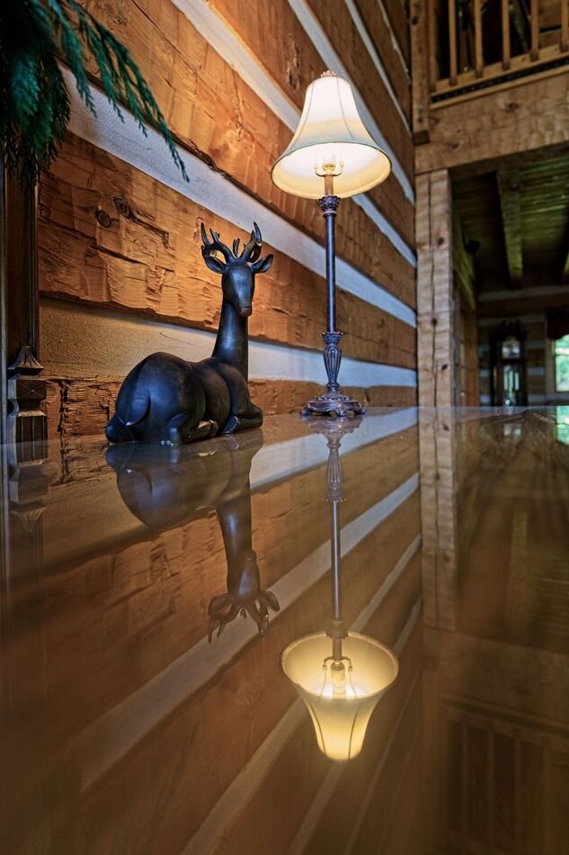 Deer And Lamp on Credenza...