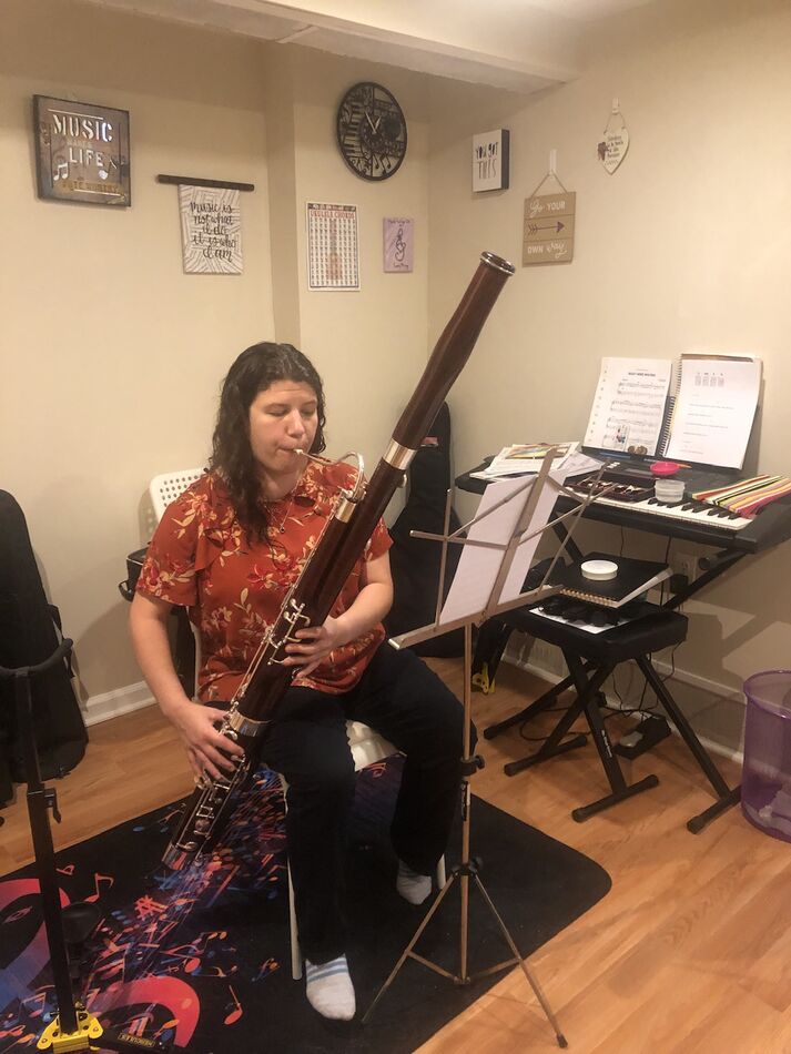My Daughter Lisa and her Bassoon in her Music Stud...