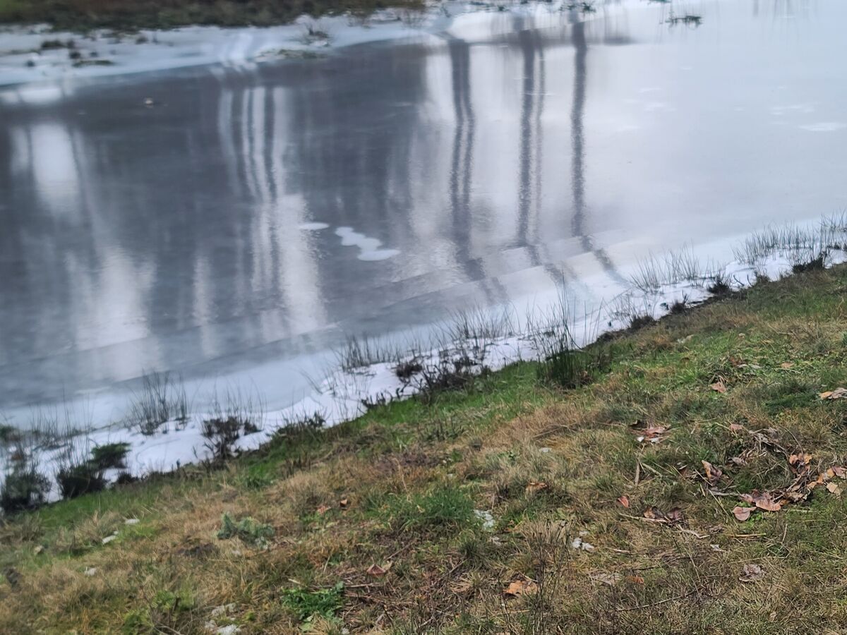 More of the ice 🧊 at the retention pond....