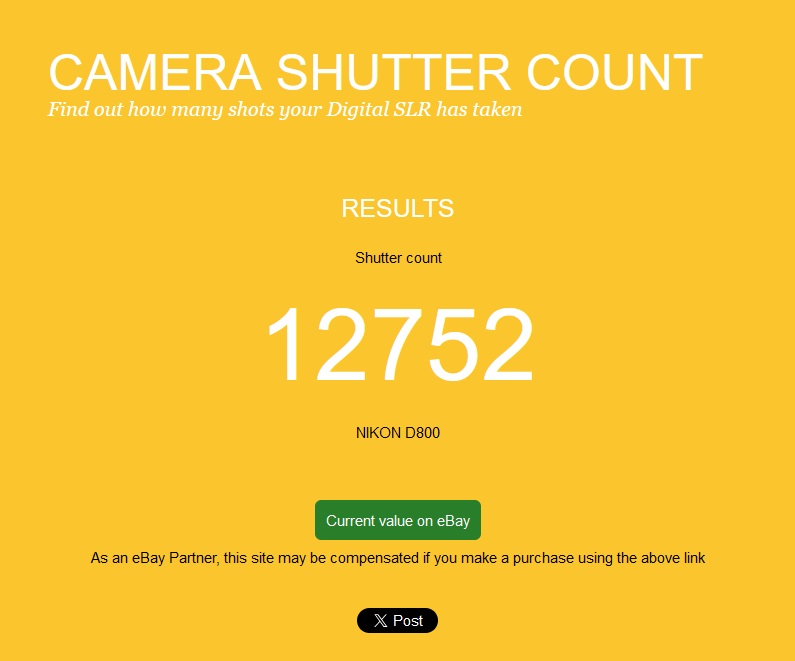 Shutter Count  (Rated @ Capacity = 200,000)...