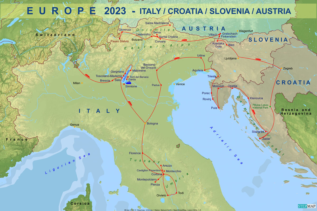 Map of Croatia, Slovenia and Austria indicating at...