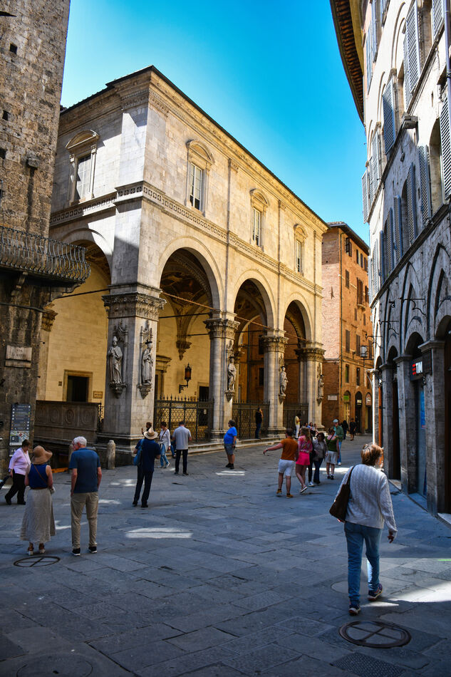 The elegant Loggia della Mercanzia, known also as ...