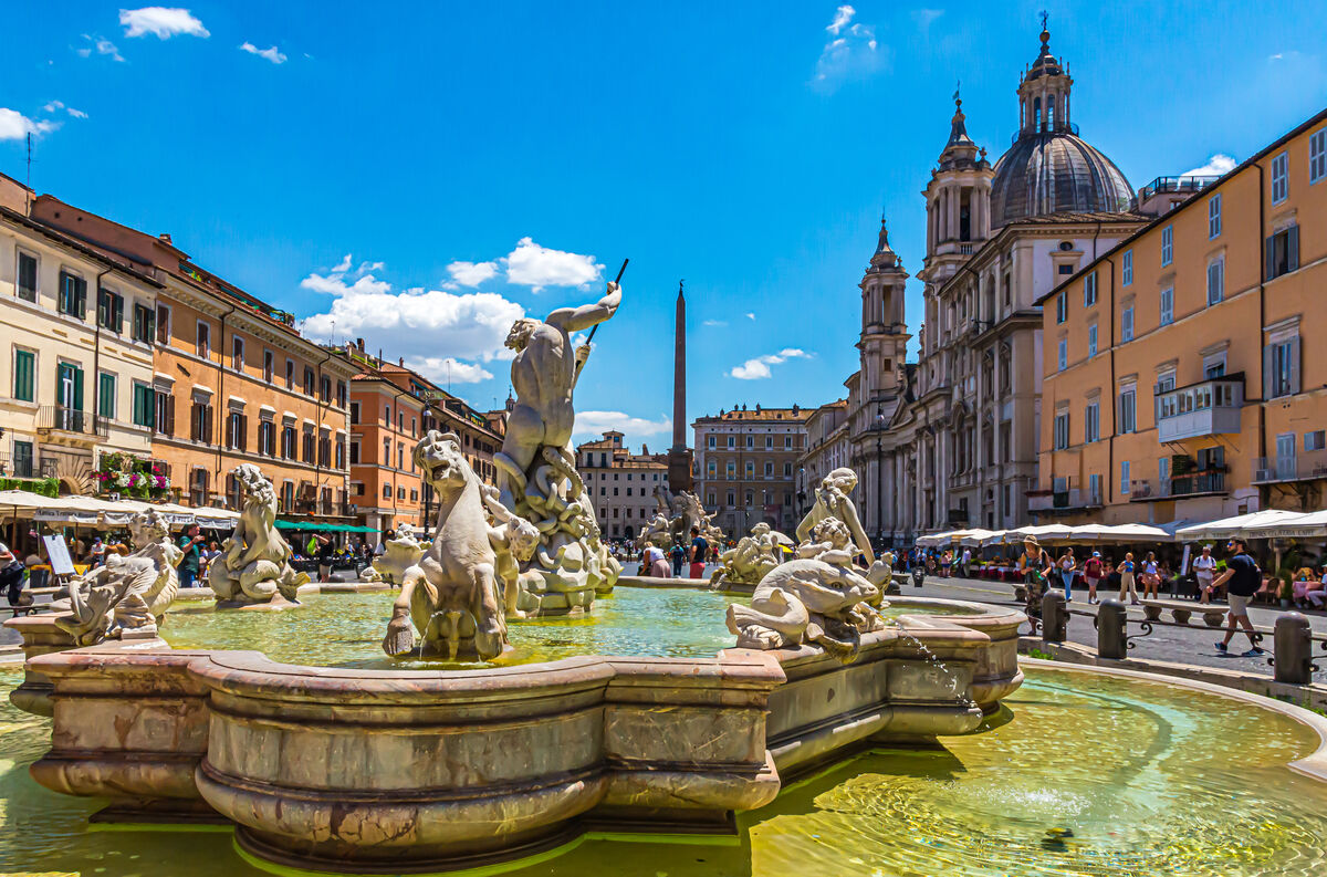 2 - Rome - Piazza Navona with the Fontana del Nett...