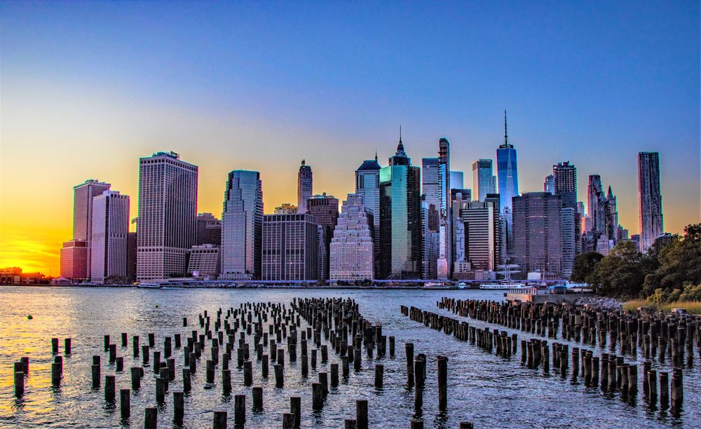 NYC skyline at dusk...