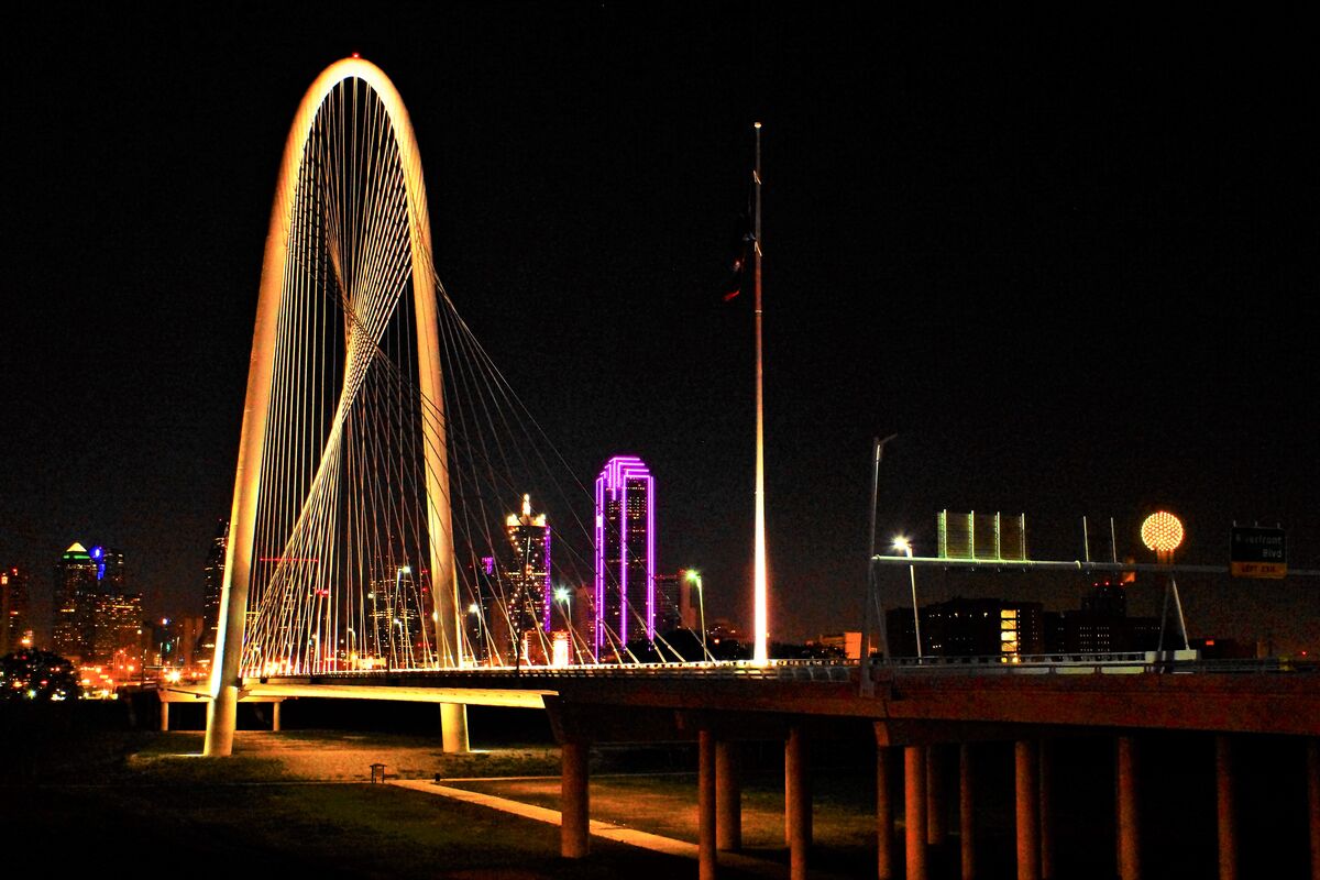 Downtown Dallas on a rare occasion when the purple...
