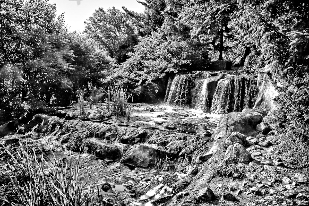 The Falls A New Look From Lake Katherine, done with a B&W plugin 🩶🤍🖤🤍🩶...