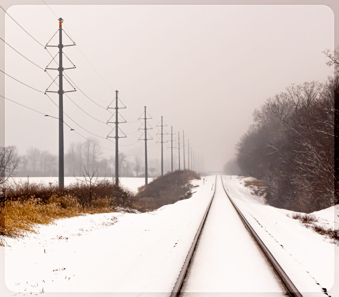 The obligatory railroad in the snow shot...