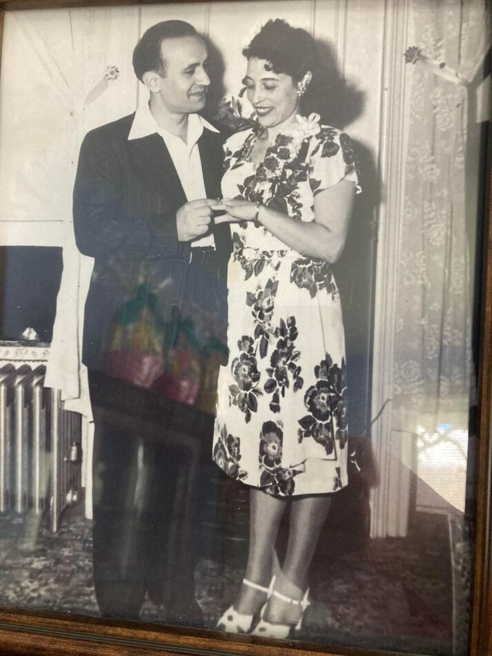 My Mom and Dad at their wedding 1946...