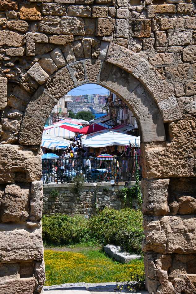 The market through the arch...