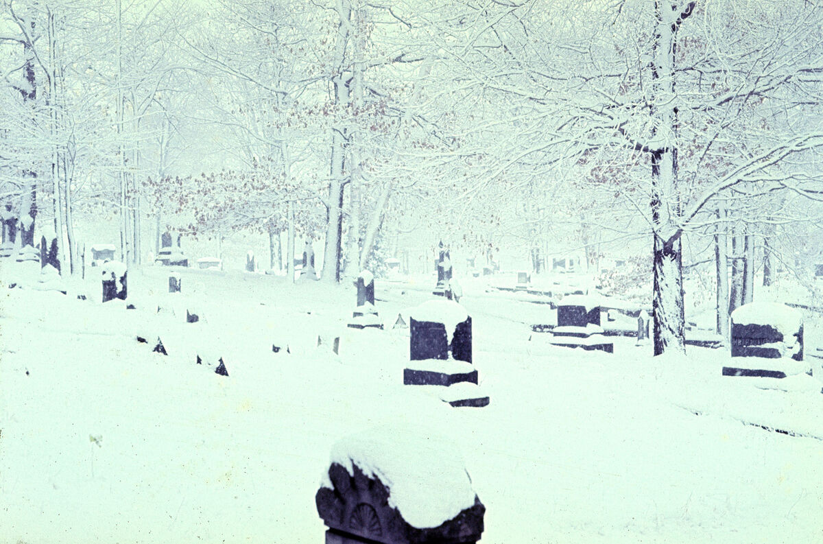 A cemetery in Houghton, Michigan - November 1968 -...