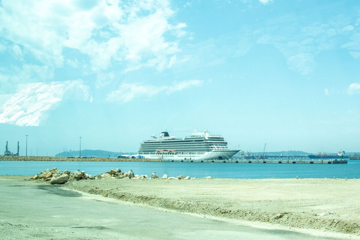 Our first view of our ship in Tarragona!...