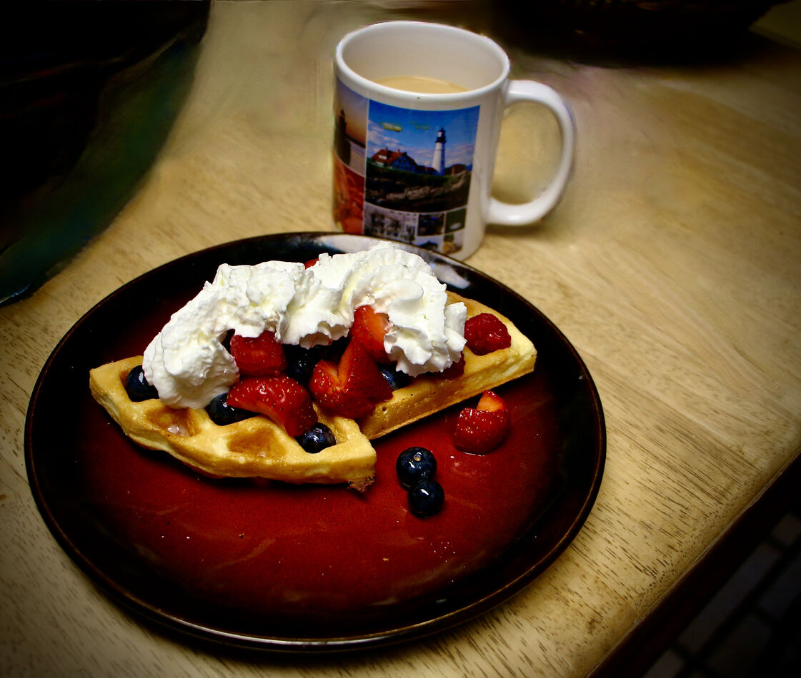 strawberry /fruit home made waffles  plus the best...