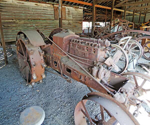 An antique Wallis Tractor, on display at the Irvin...