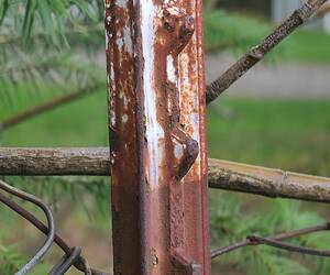 Rusty fence post....