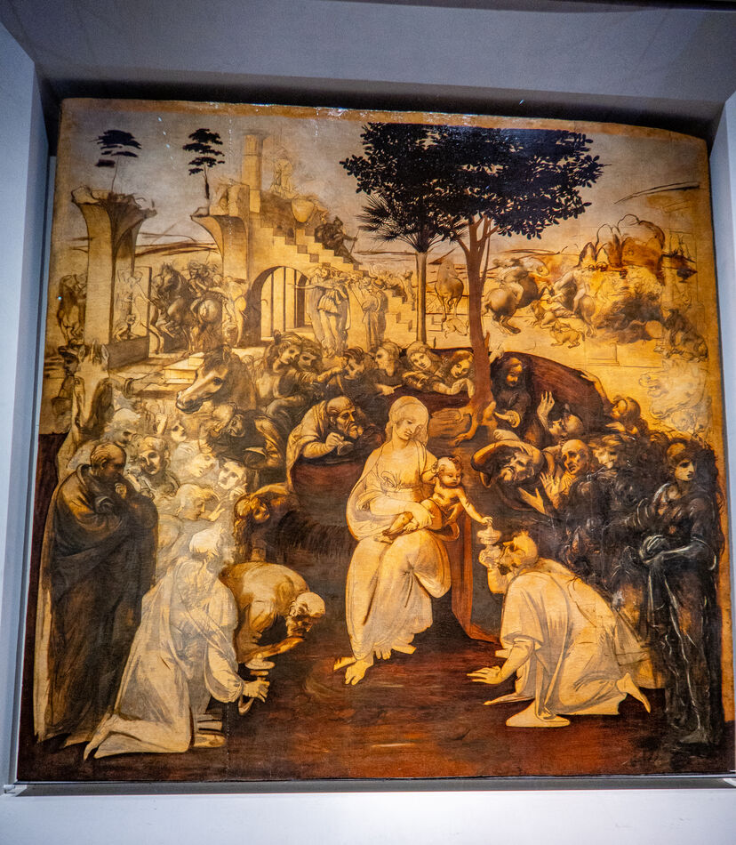 Adoration of the Magi, da Vinci, circa 1481-1482...