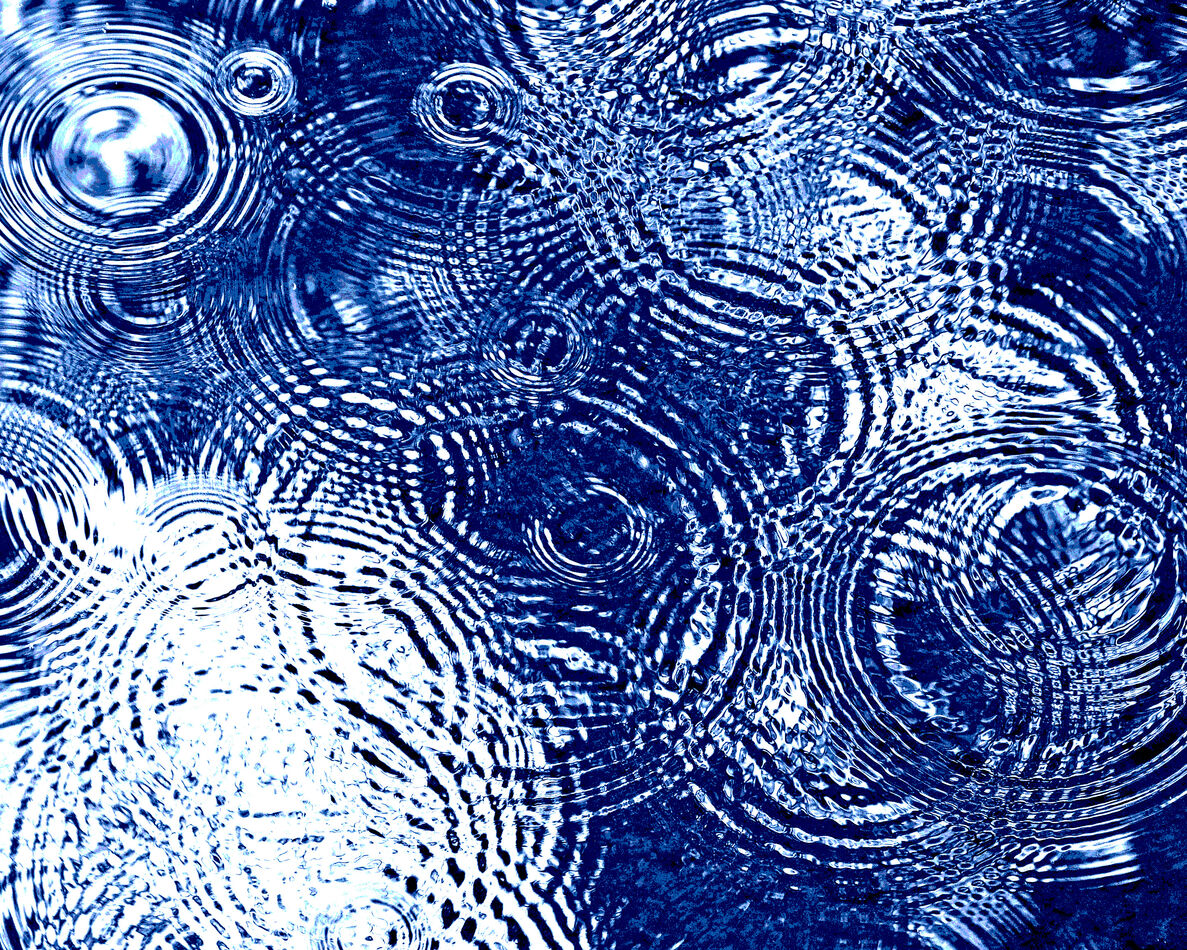 Blue ripples in a pool...