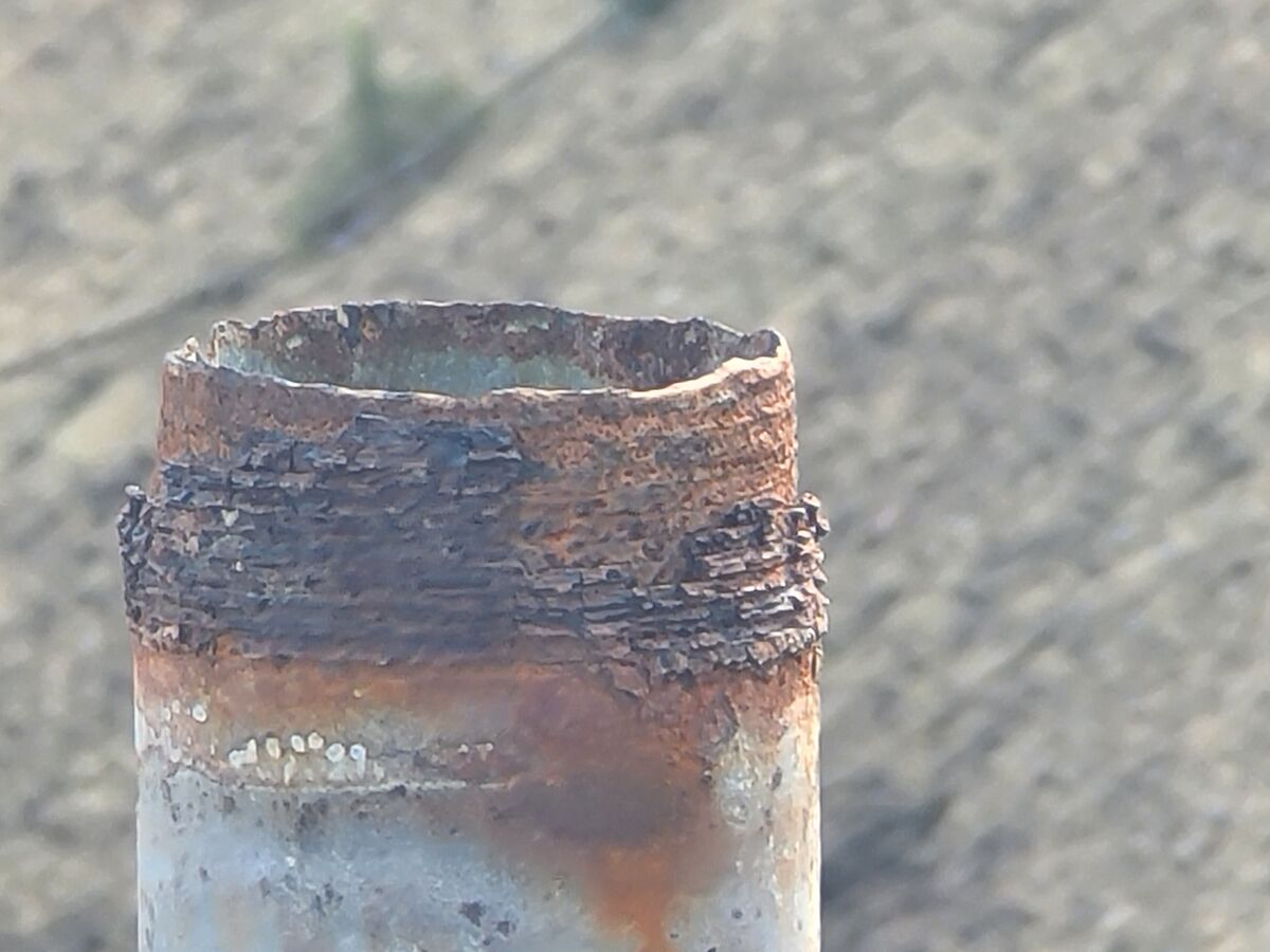 22X zoom of a rusty pipe....