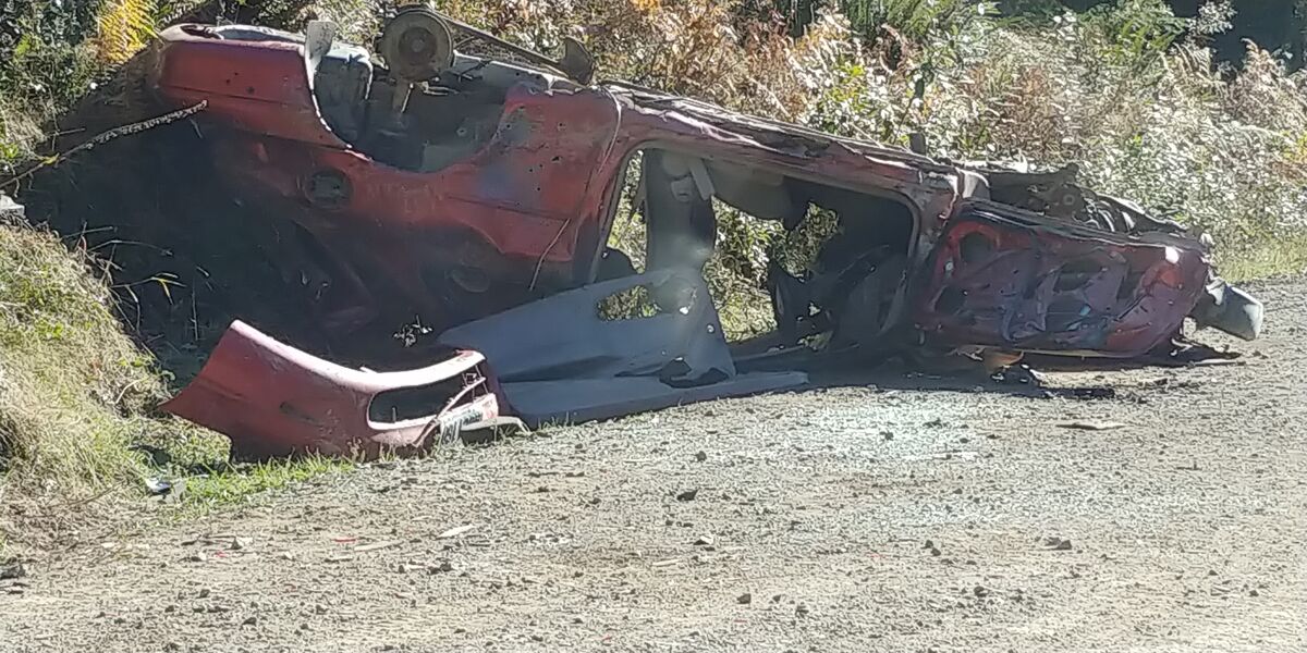 Over turned car about 7 miles away on a back count...