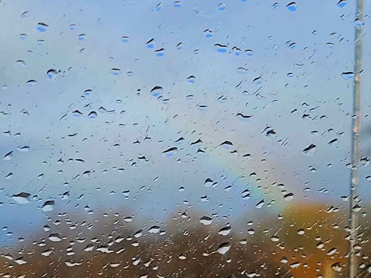 Rainbow through the window....