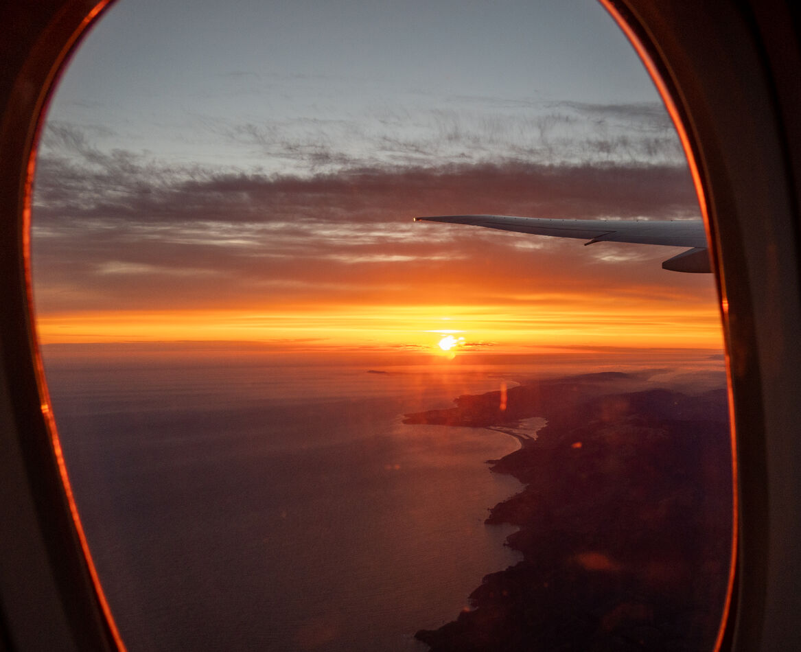 Sunset over the California Coast.  Our last view o...