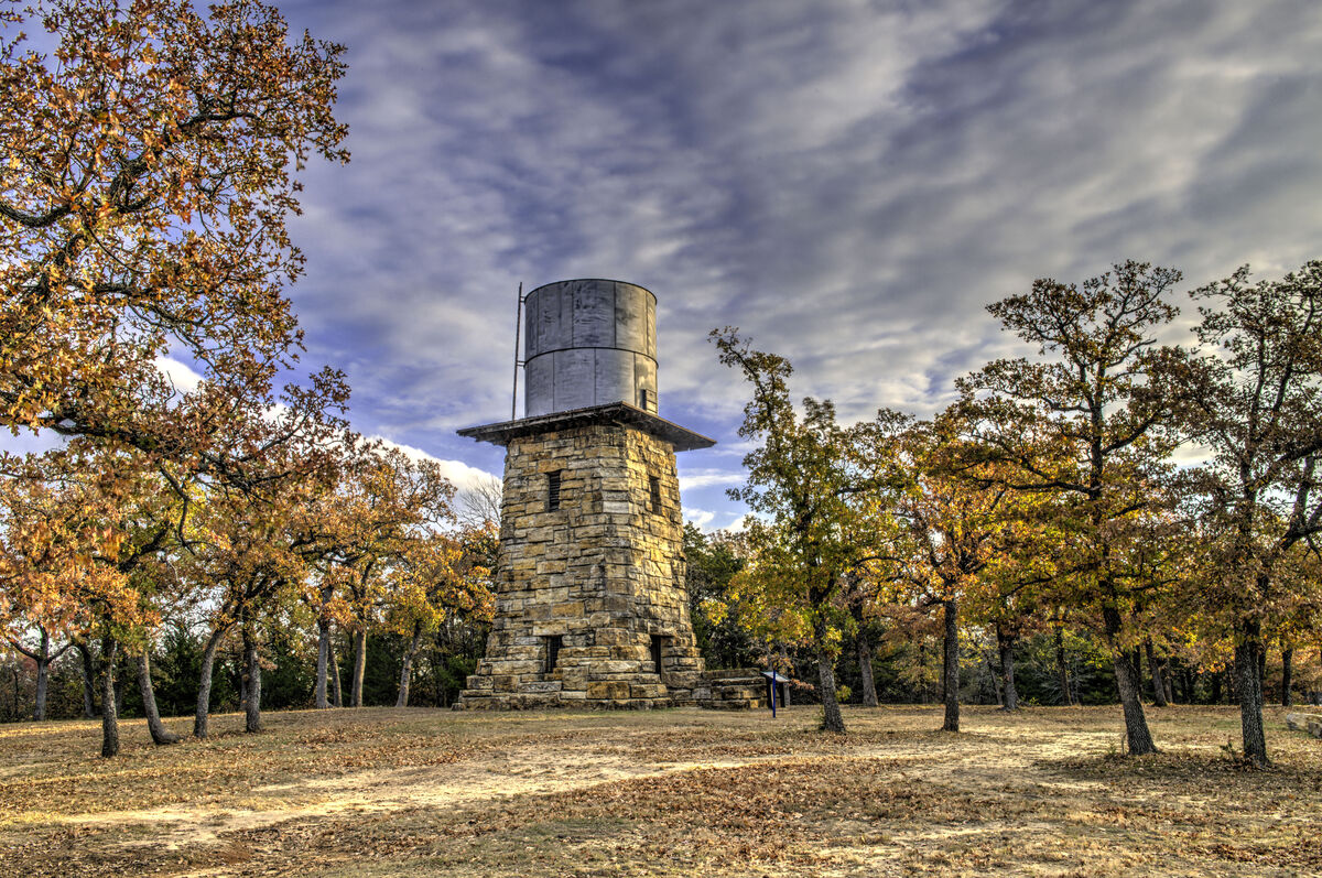 Old water tower at Lake Murray State Park in Oklah...