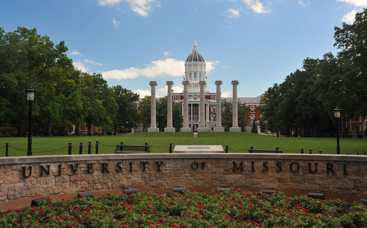 The Columns and Jesse Hall in Columbia, Mo....