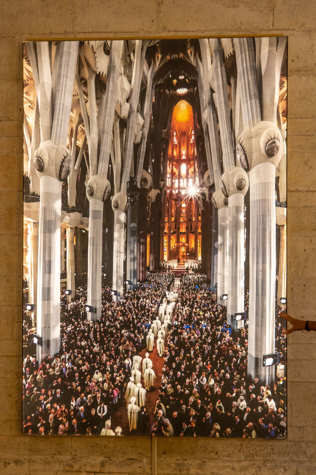 A photo of the photo of Pope Benedict XVI consecra...