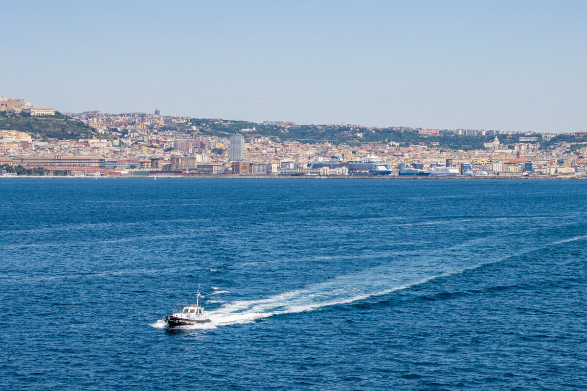 The pilot boat approaching to transfer the pilot t...