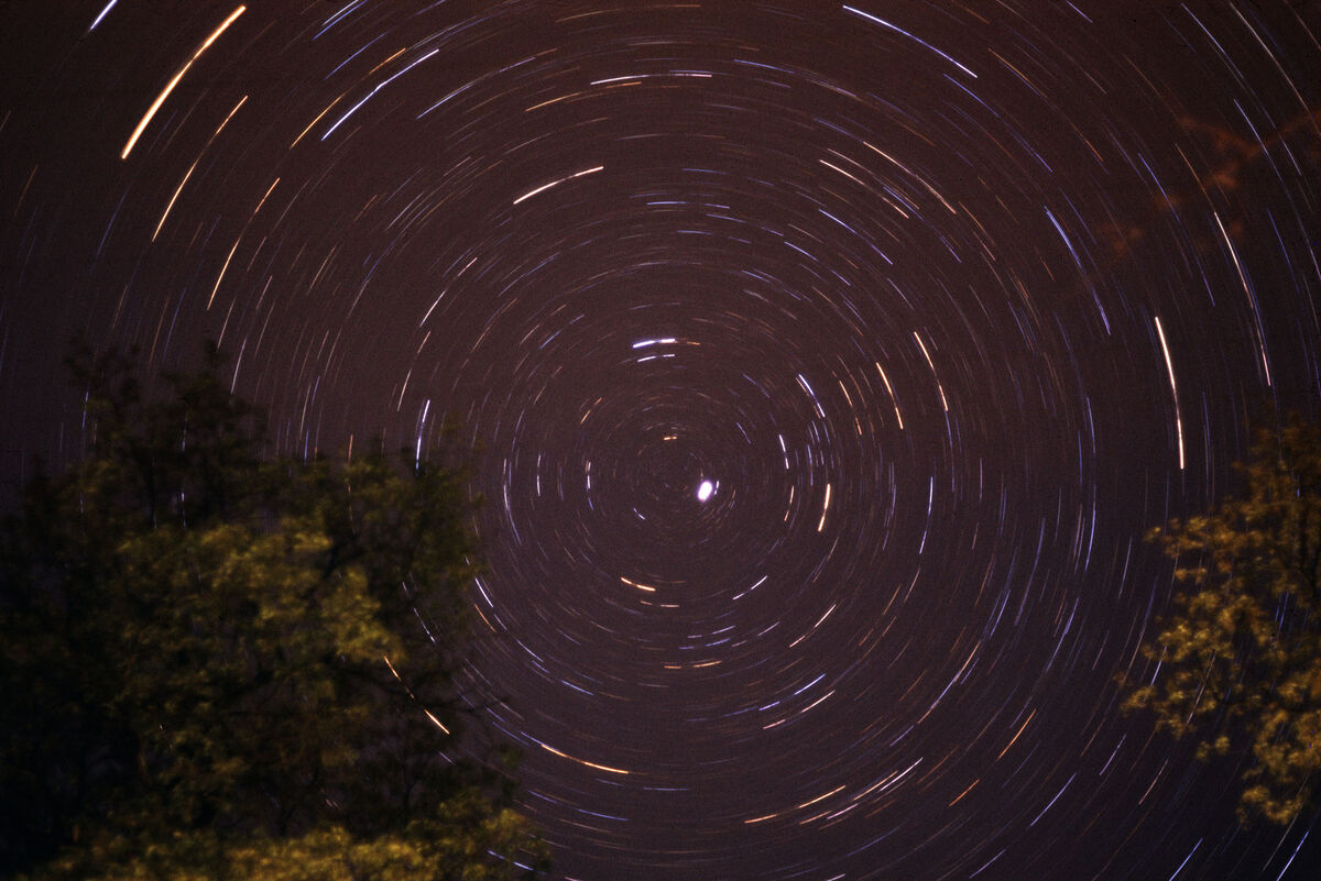 Here's a time exposure aimed at the North Start, s...