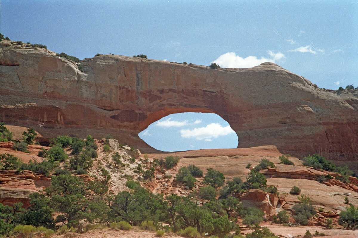 The Wilson Arch in Arches National Park, near Moab...
