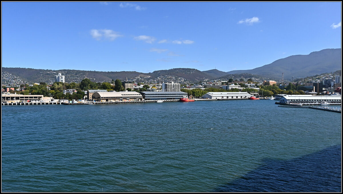 Part of the Hobart Harbour (taken from the ship) t...