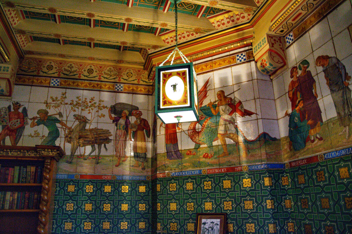 The Nursery. The tiled walls depict heroes and her...