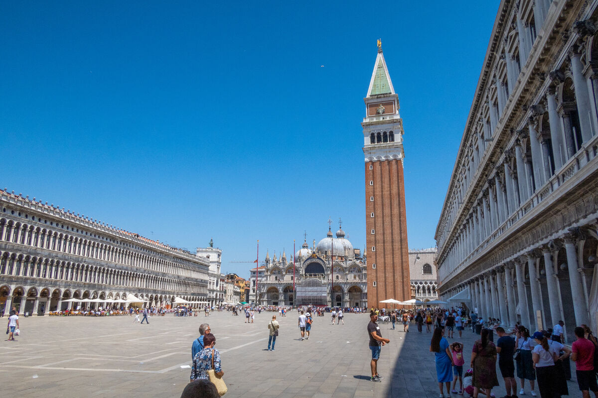 Piazza San Marco, Caffe Florian is on the right wi...