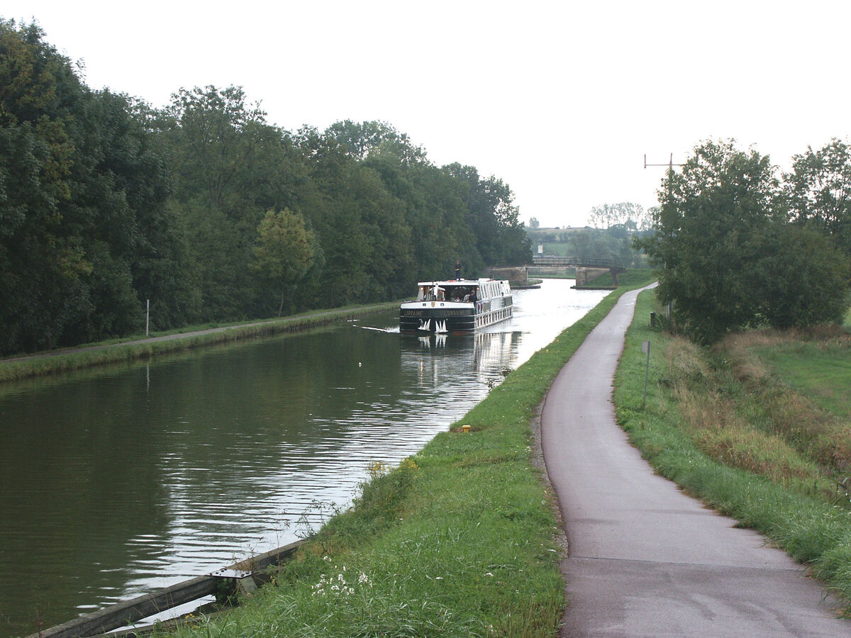 The tow-path, which is now a bike/walking path, al...