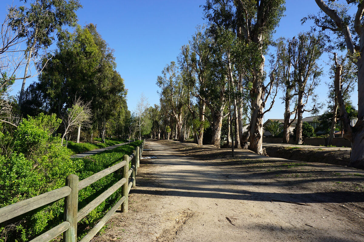 A bike and walking path along the Hicks Canyon Was...