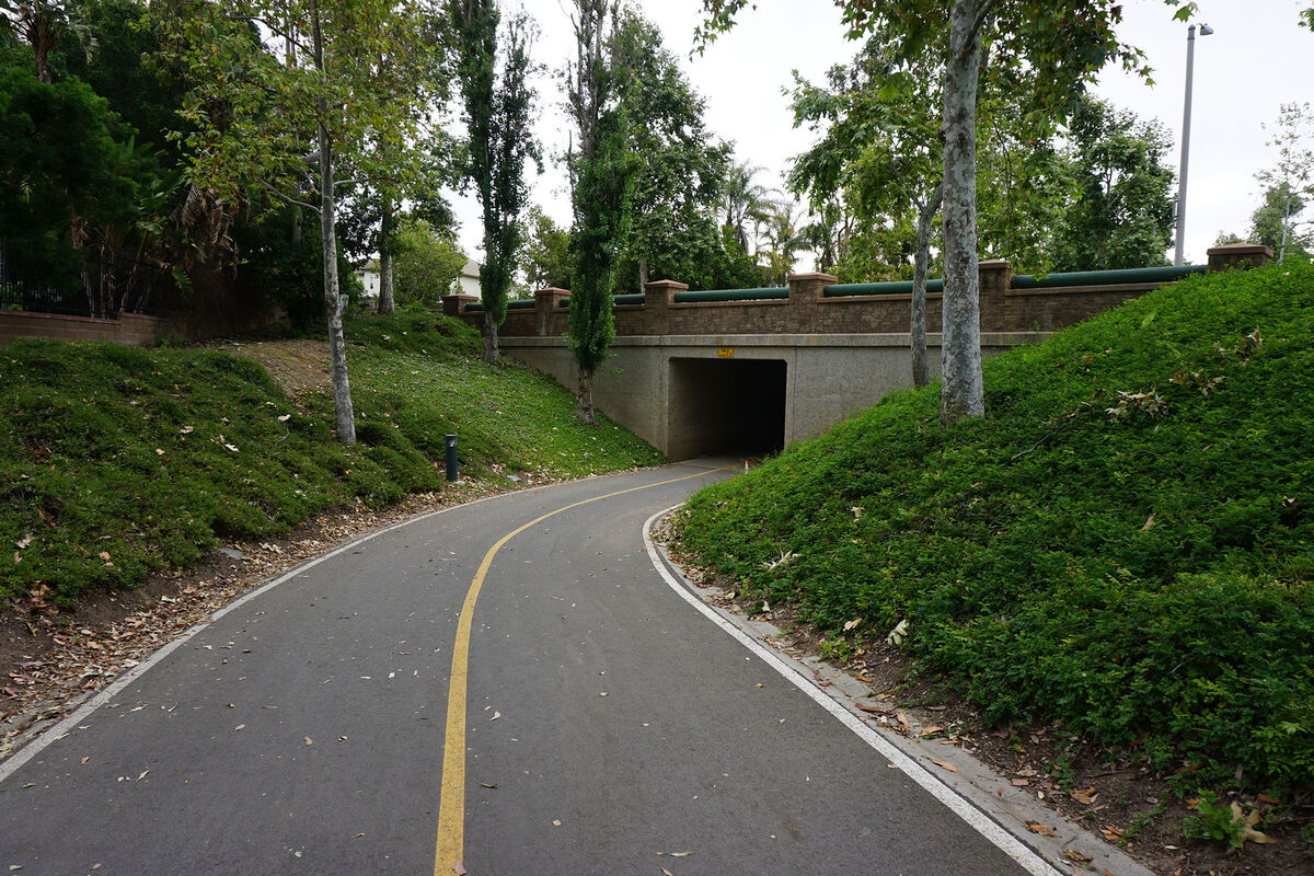The bike path along the Hicks Canyon Greenbelt in ...