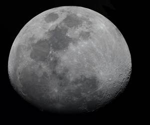 Waxing gibbous moon actual color....