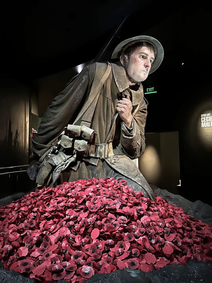 A 2.4x statue of a Kiwi soldier at Gallipoli...
