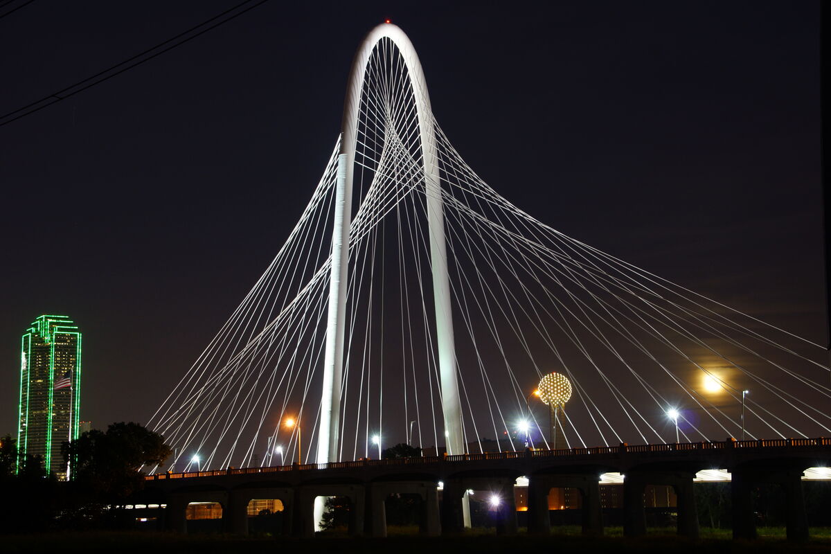 The Margaret Hunt Hill Bridge from the west side o...